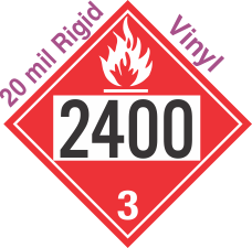 Flammable Class 3 UN2400 20mil Rigid Vinyl DOT Placard