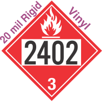 Flammable Class 3 UN2402 20mil Rigid Vinyl DOT Placard