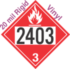 Flammable Class 3 UN2403 20mil Rigid Vinyl DOT Placard
