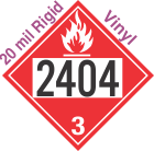 Flammable Class 3 UN2404 20mil Rigid Vinyl DOT Placard
