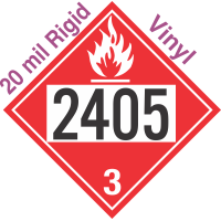 Flammable Class 3 UN2405 20mil Rigid Vinyl DOT Placard