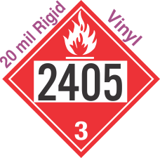 Flammable Class 3 UN2405 20mil Rigid Vinyl DOT Placard