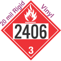 Flammable Class 3 UN2406 20mil Rigid Vinyl DOT Placard