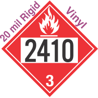 Flammable Class 3 UN2410 20mil Rigid Vinyl DOT Placard