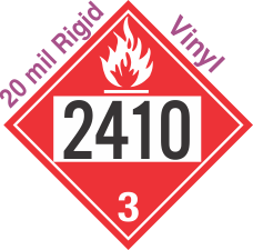 Flammable Class 3 UN2410 20mil Rigid Vinyl DOT Placard