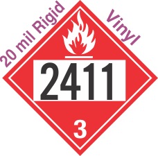 Flammable Class 3 UN2411 20mil Rigid Vinyl DOT Placard
