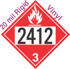 Flammable Class 3 UN2412 20mil Rigid Vinyl DOT Placard