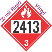 Flammable Class 3 UN2413 20mil Rigid Vinyl DOT Placard