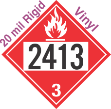 Flammable Class 3 UN2413 20mil Rigid Vinyl DOT Placard