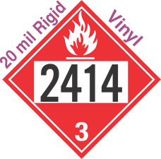 Flammable Class 3 UN2414 20mil Rigid Vinyl DOT Placard