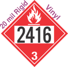Flammable Class 3 UN2416 20mil Rigid Vinyl DOT Placard