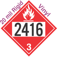 Flammable Class 3 UN2416 20mil Rigid Vinyl DOT Placard