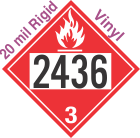 Flammable Class 3 UN2436 20mil Rigid Vinyl DOT Placard