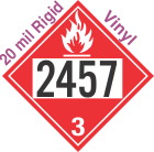 Flammable Class 3 UN2457 20mil Rigid Vinyl DOT Placard
