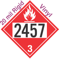 Flammable Class 3 UN2457 20mil Rigid Vinyl DOT Placard