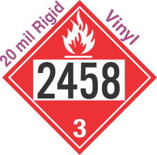 Flammable Class 3 UN2458 20mil Rigid Vinyl DOT Placard