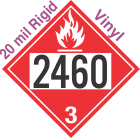 Flammable Class 3 UN2460 20mil Rigid Vinyl DOT Placard