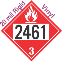 Flammable Class 3 UN2461 20mil Rigid Vinyl DOT Placard