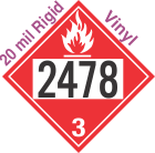 Flammable Class 3 UN2478 20mil Rigid Vinyl DOT Placard