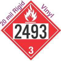 Flammable Class 3 UN2493 20mil Rigid Vinyl DOT Placard