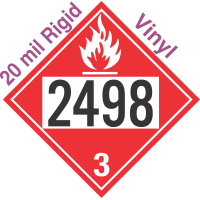 Flammable Class 3 UN2498 20mil Rigid Vinyl DOT Placard