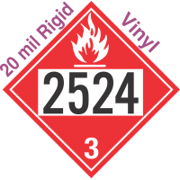 Flammable Class 3 UN2524 20mil Rigid Vinyl DOT Placard