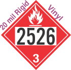 Flammable Class 3 UN2526 20mil Rigid Vinyl DOT Placard