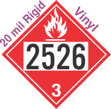 Flammable Class 3 UN2526 20mil Rigid Vinyl DOT Placard