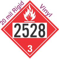 Flammable Class 3 UN2528 20mil Rigid Vinyl DOT Placard