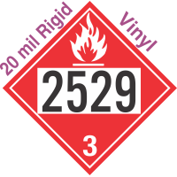 Flammable Class 3 UN2529 20mil Rigid Vinyl DOT Placard