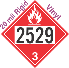 Flammable Class 3 UN2529 20mil Rigid Vinyl DOT Placard