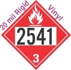 Flammable Class 3 UN2541 20mil Rigid Vinyl DOT Placard