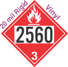 Flammable Class 3 UN2560 20mil Rigid Vinyl DOT Placard