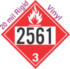 Flammable Class 3 UN2561 20mil Rigid Vinyl DOT Placard