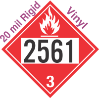 Flammable Class 3 UN2561 20mil Rigid Vinyl DOT Placard