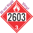 Flammable Class 3 UN2603 20mil Rigid Vinyl DOT Placard