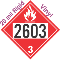 Flammable Class 3 UN2603 20mil Rigid Vinyl DOT Placard