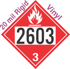 Flammable Class 3 UN2603 20mil Rigid Vinyl DOT Placard