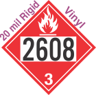 Flammable Class 3 UN2608 20mil Rigid Vinyl DOT Placard