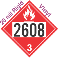 Flammable Class 3 UN2608 20mil Rigid Vinyl DOT Placard