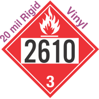 Flammable Class 3 UN2610 20mil Rigid Vinyl DOT Placard