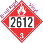 Flammable Class 3 UN2612 20mil Rigid Vinyl DOT Placard
