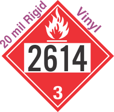 Flammable Class 3 UN2614 20mil Rigid Vinyl DOT Placard