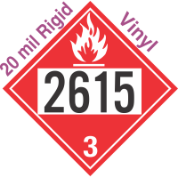 Flammable Class 3 UN2615 20mil Rigid Vinyl DOT Placard