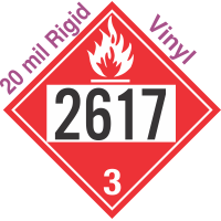 Flammable Class 3 UN2617 20mil Rigid Vinyl DOT Placard