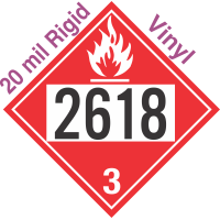 Flammable Class 3 UN2618 20mil Rigid Vinyl DOT Placard