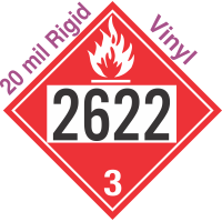 Flammable Class 3 UN2622 20mil Rigid Vinyl DOT Placard