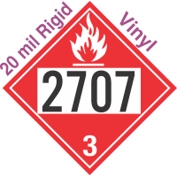 Flammable Class 3 UN2707 20mil Rigid Vinyl DOT Placard