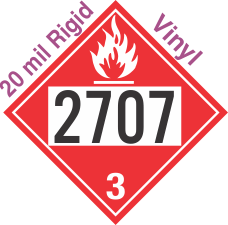 Flammable Class 3 UN2707 20mil Rigid Vinyl DOT Placard
