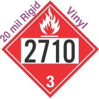 Flammable Class 3 UN2710 20mil Rigid Vinyl DOT Placard